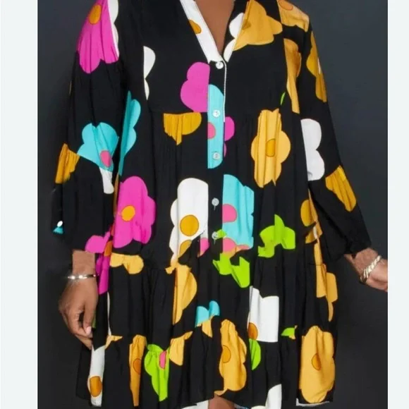 SHEIN Multicolor Floral A-Line Skirt - Picture 2 of 3